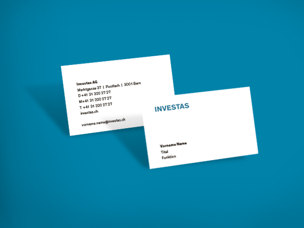 Visitenkarte Investas