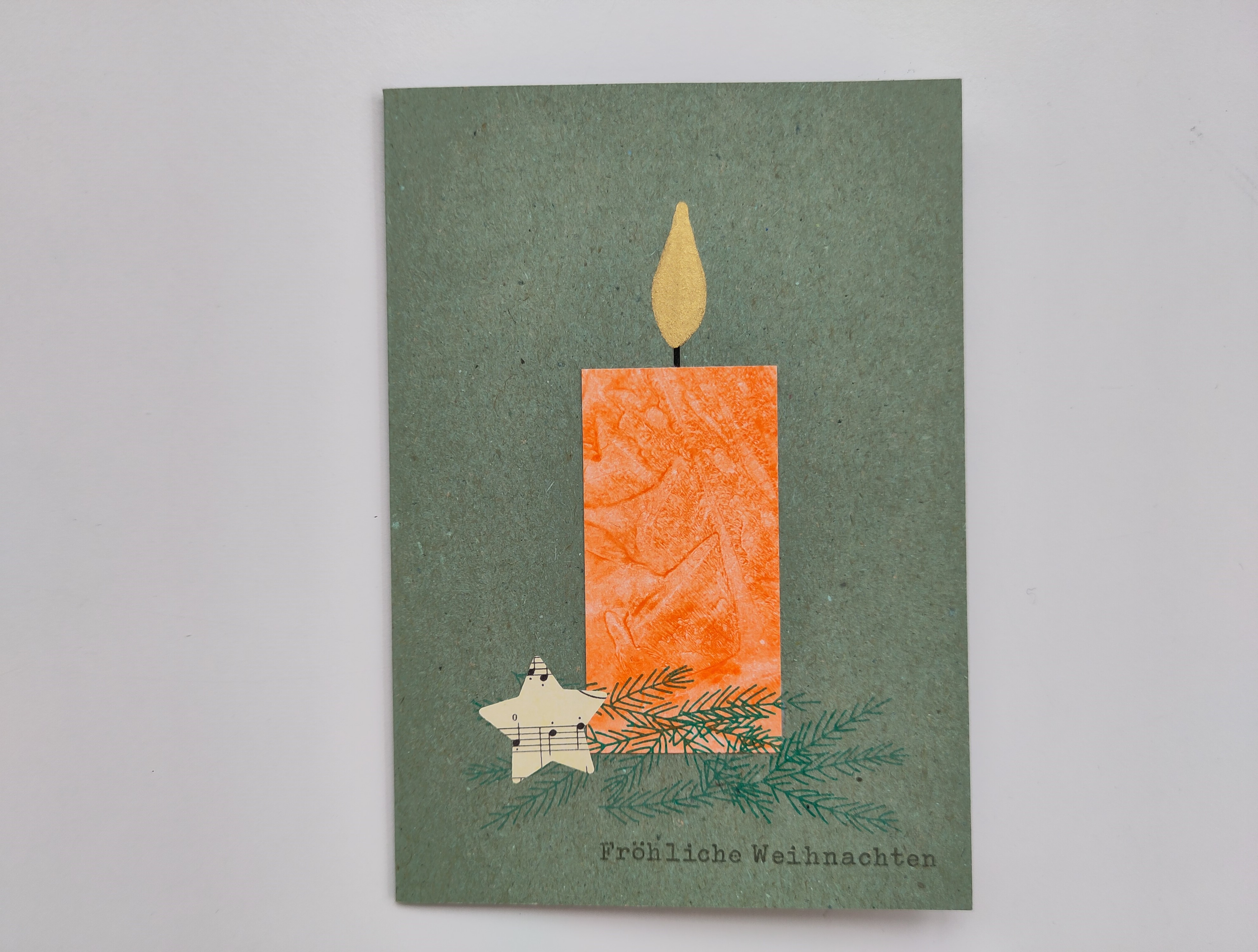 Karte: Frohe Weihnachten Kerze