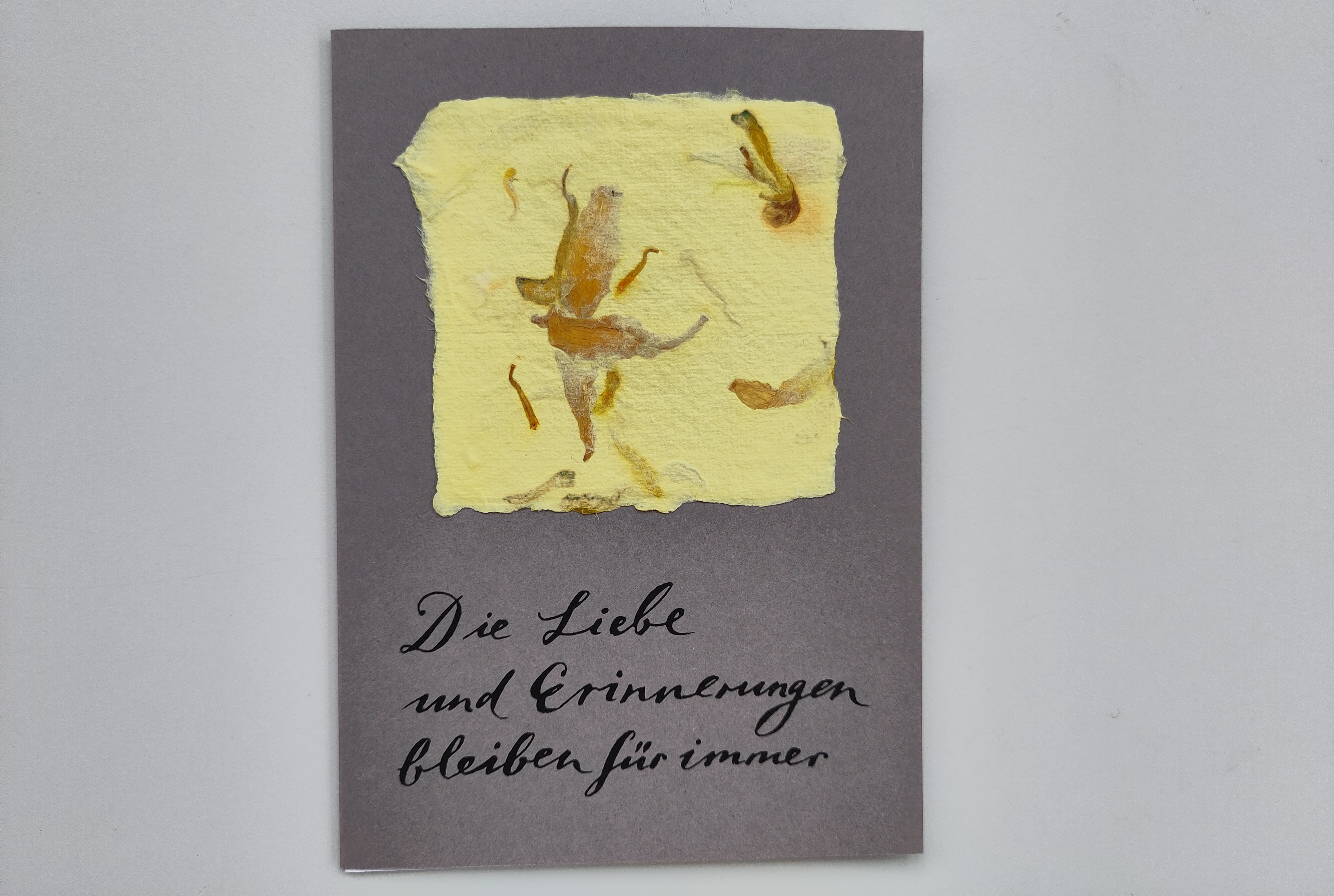 Karte: Beileidskarte geschöpftes Papier