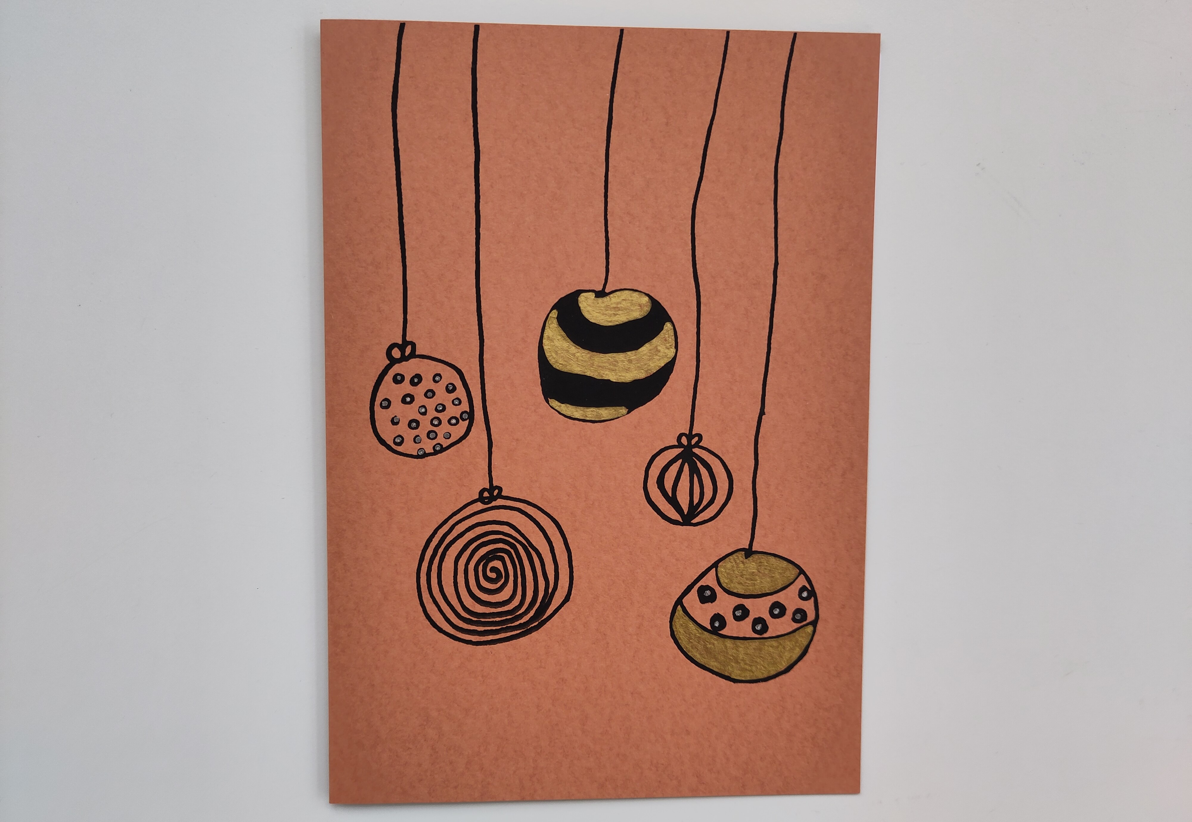 Karte Weihnachtskugeln