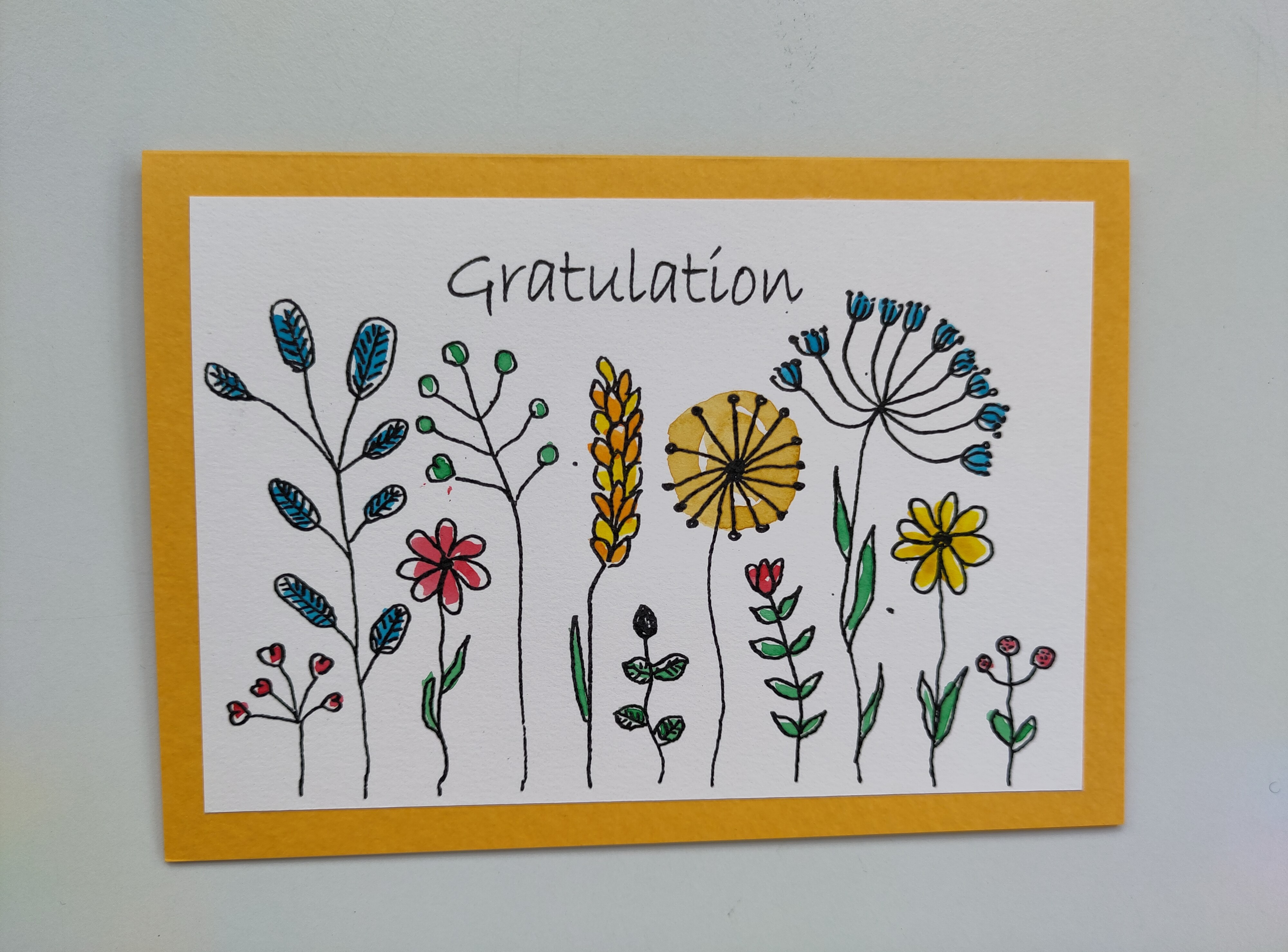 Karte: Gratulation Blumen