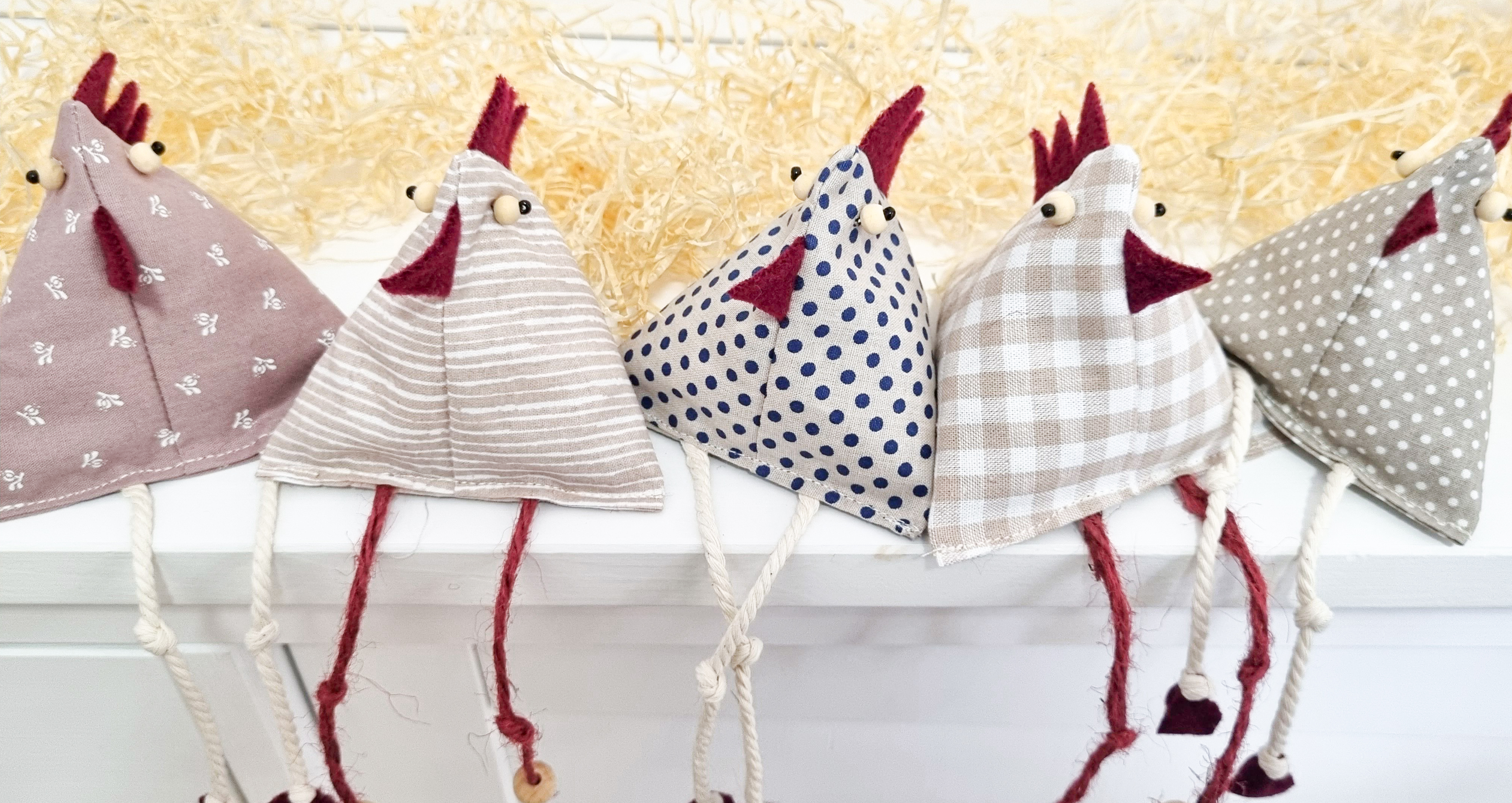 Décoration de Pâques « poule » : set de 5
