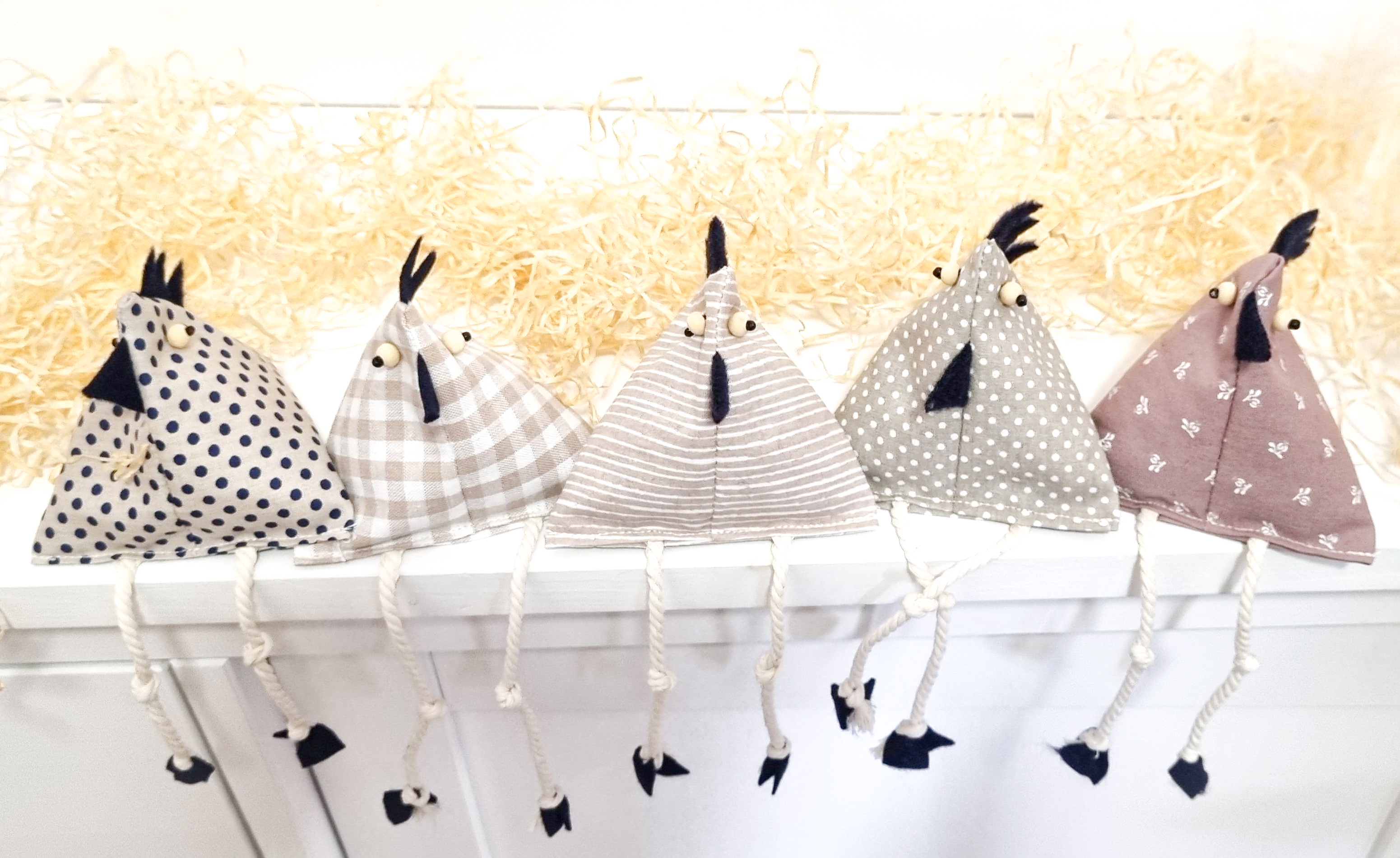 Décoration de Pâques « poule » : set de 5