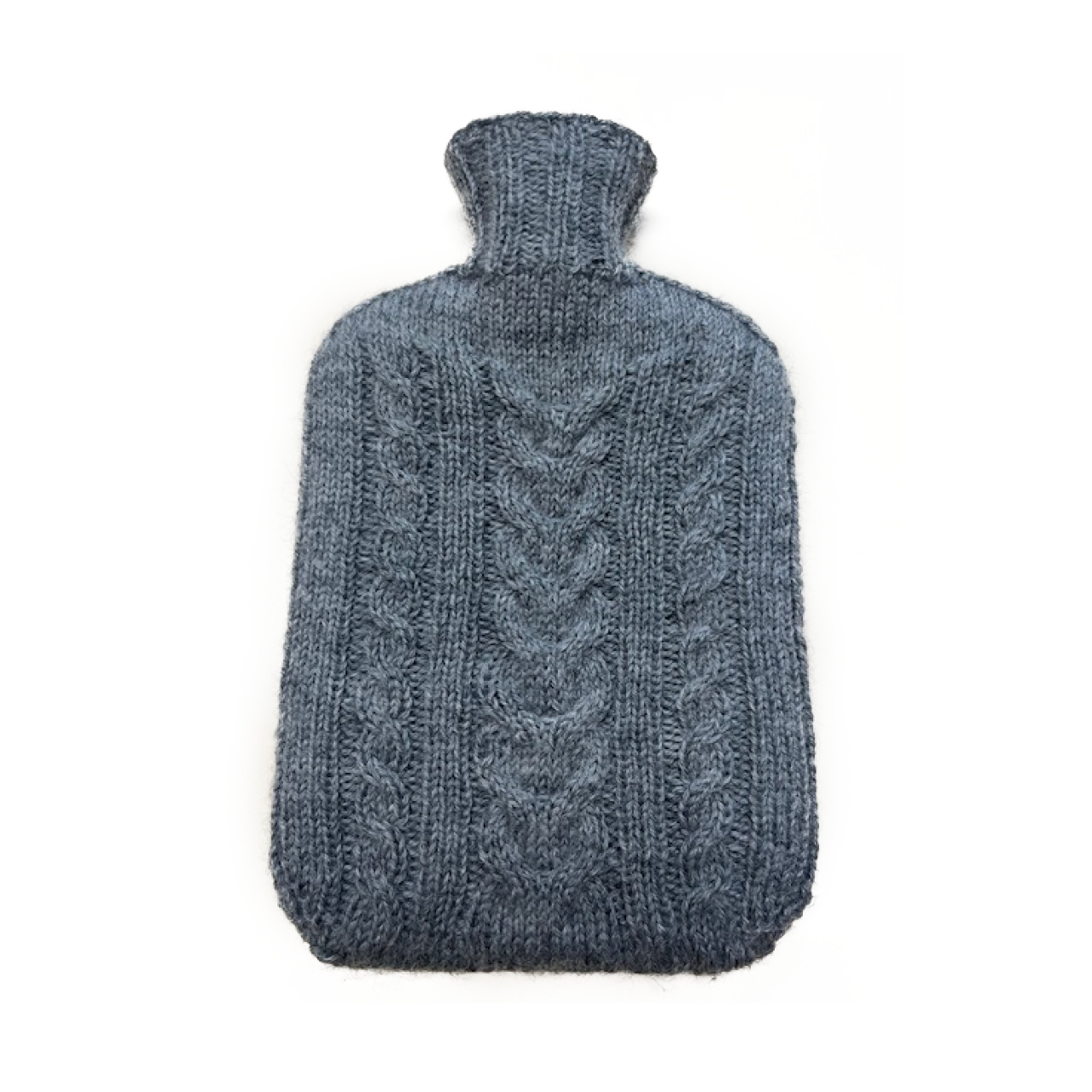 Bouteille de lit avec housse tricotée Gris avec motif torsadé